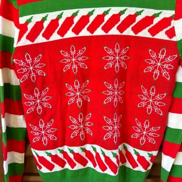 Sriracha Ugly Christmas Sweater Stocking Holds Your Beer! - Picture 5 of 7